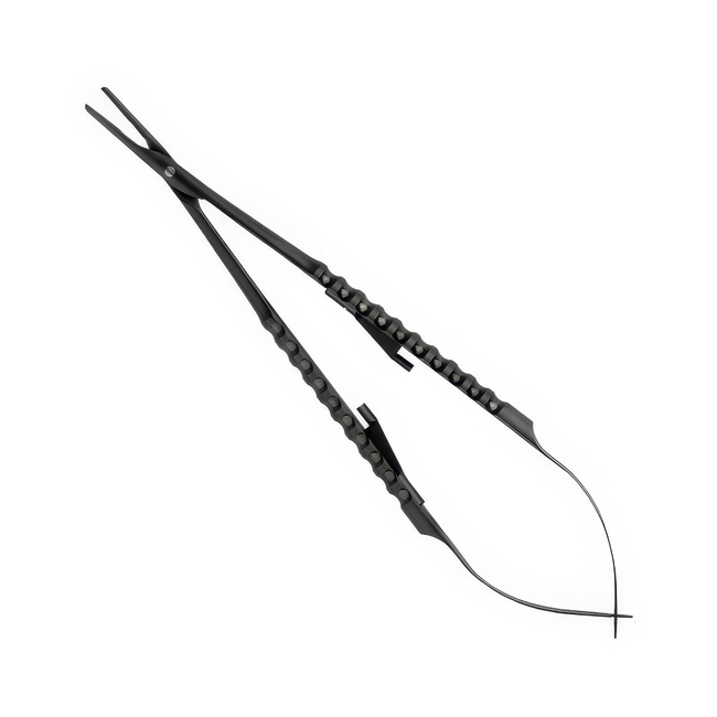 Barraquer - иглодержатель микрохирургический, изогнутый (5/0-6/0), с черным покрытием, 173 мм | Devemed (Германия)