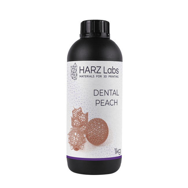 HARZ Labs Dental Peach - фотополимерная смола для печати дентальных мастер-моделей, цвет персиковый, 1 кг | HARZ Labs (Россия)