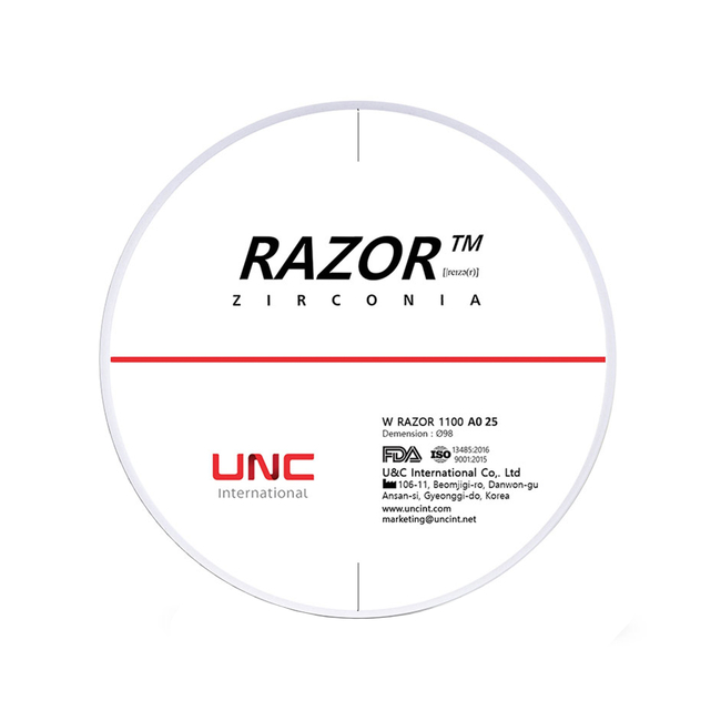 Razor 1100 - циркониевый диск однослойный, монохромный, диаметр 98 мм, толщина 22 мм | UNC (Ю. Корея)