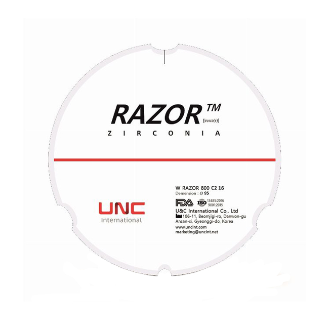 Razor 800 - циркониевый диск однослойный, монохромный, диаметр 95 мм, толщина 14 мм | UNC (Ю. Корея)