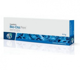 BIO-OSS PEN - 0,5 г, гранулы 0,25-1 мм, размер S, натуральный костнозамещающий материал в апликаторе | Geistlich Pharma (Швейцария)