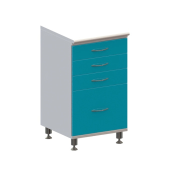 Т4 - тумба напольная на хромированных ножках, 4 выдвижных ящика | Виталия (Россия)